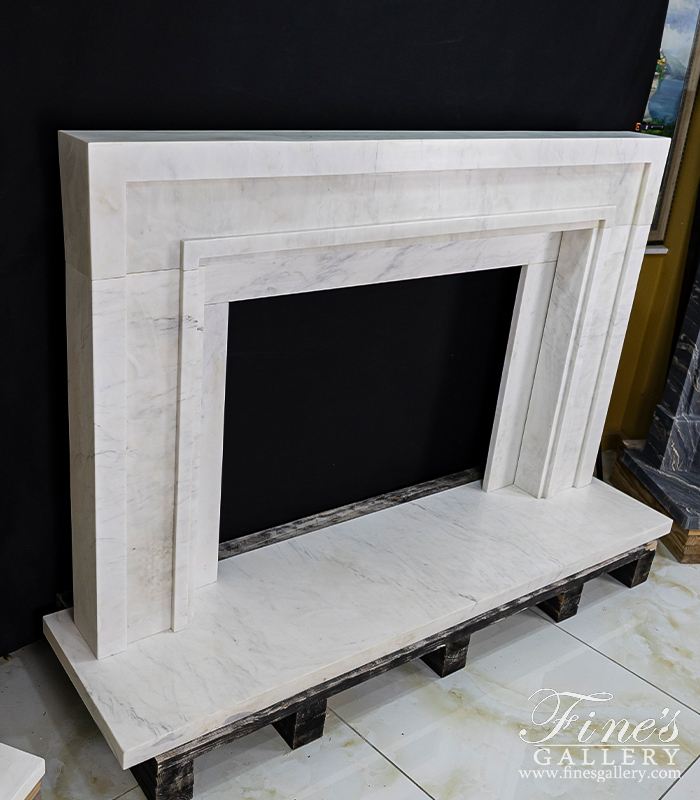 Marble Fireplaces  - A Contemporary Mantel In Statuary Marble - MFP-2478